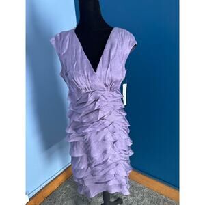 NWT London Style Lavender Purple Tiered Ruffle Dress Size 8 Cocktail Dress